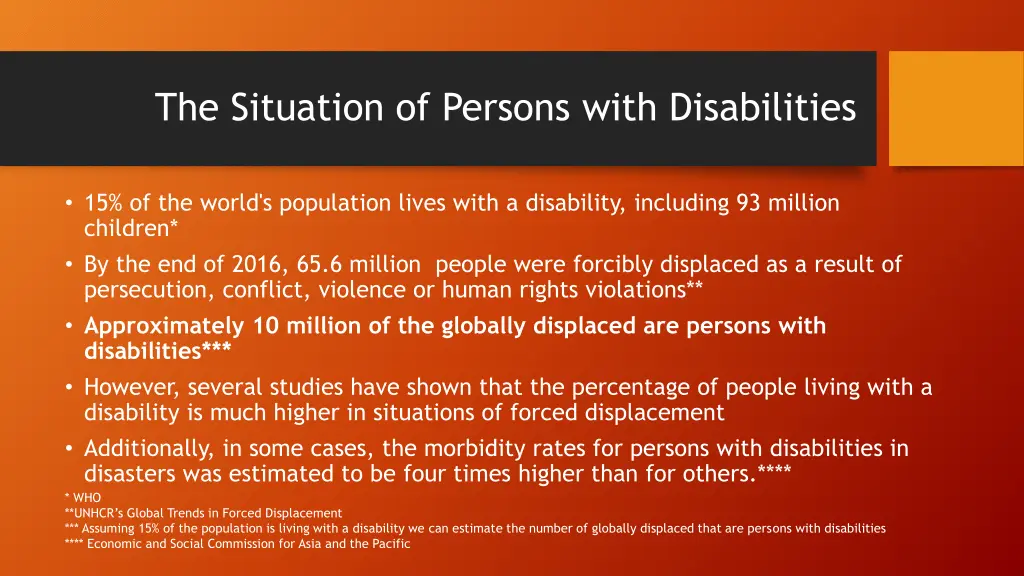 the situation of persons with disabilities