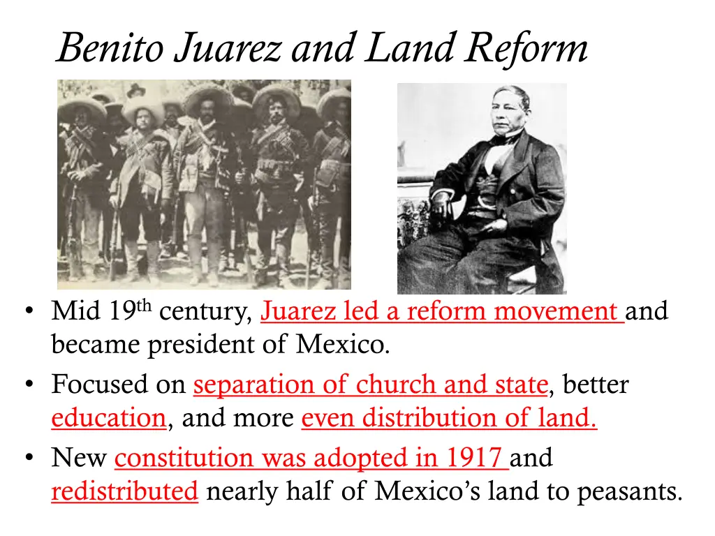 benito juarez and land reform