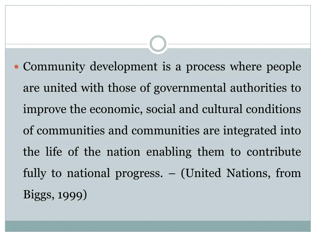 community development is a process where people