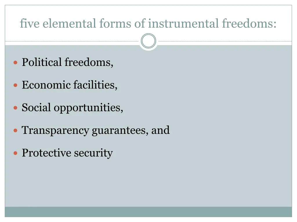 five elemental forms of instrumental freedoms