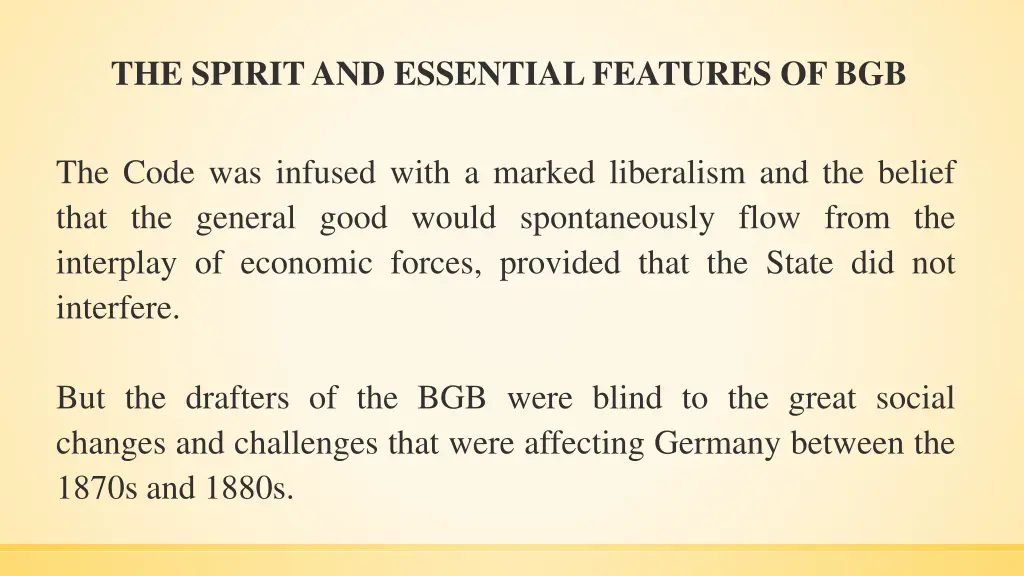the spirit and essential features of bgb 1