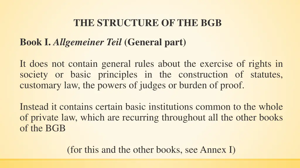 the structure of the bgb 1