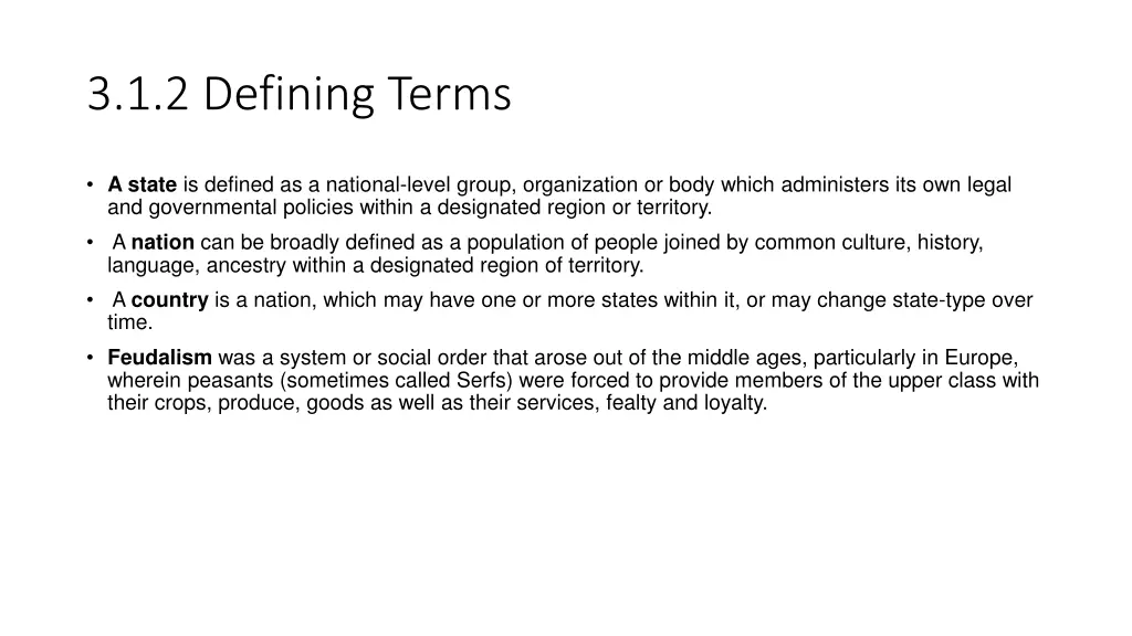 3 1 2 defining terms