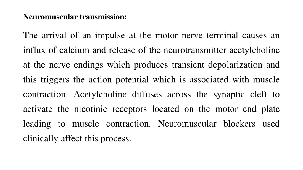 neuromuscular transmission