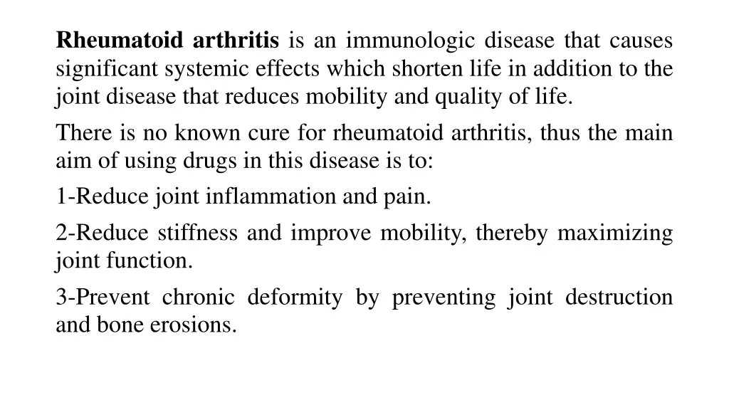 rheumatoid arthritis is an immunologic disease