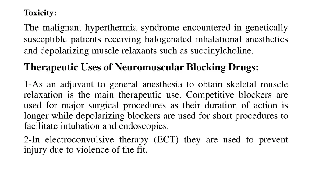 toxicity the malignant hyperthermia syndrome
