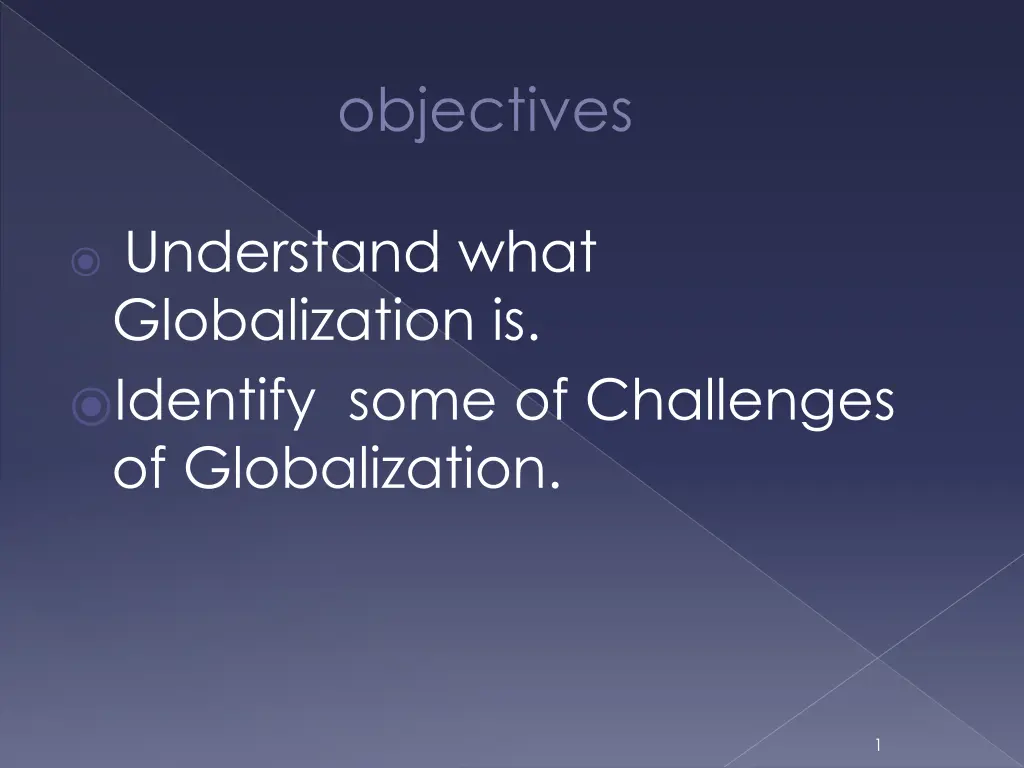 objectives