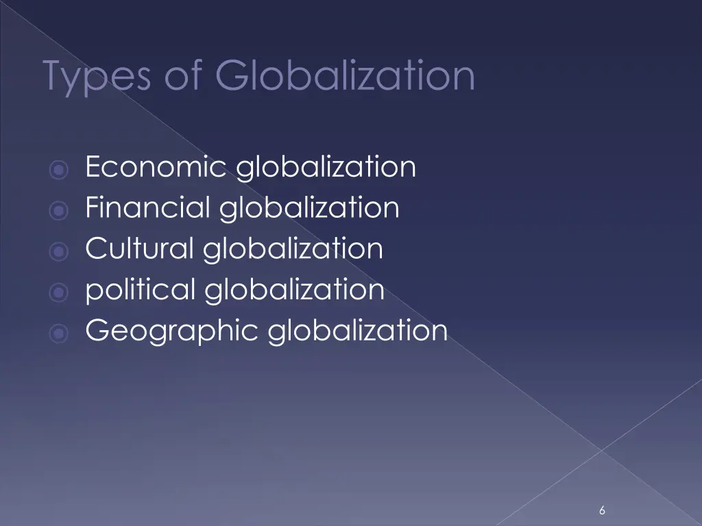types of globalization