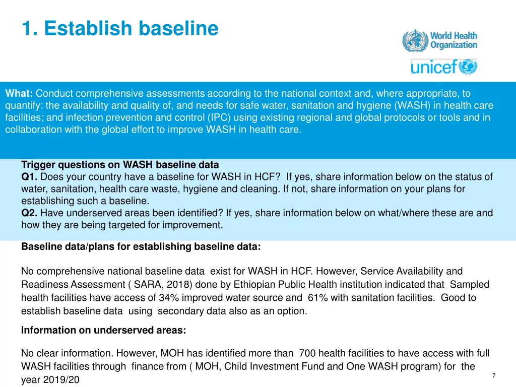 1 establish baseline