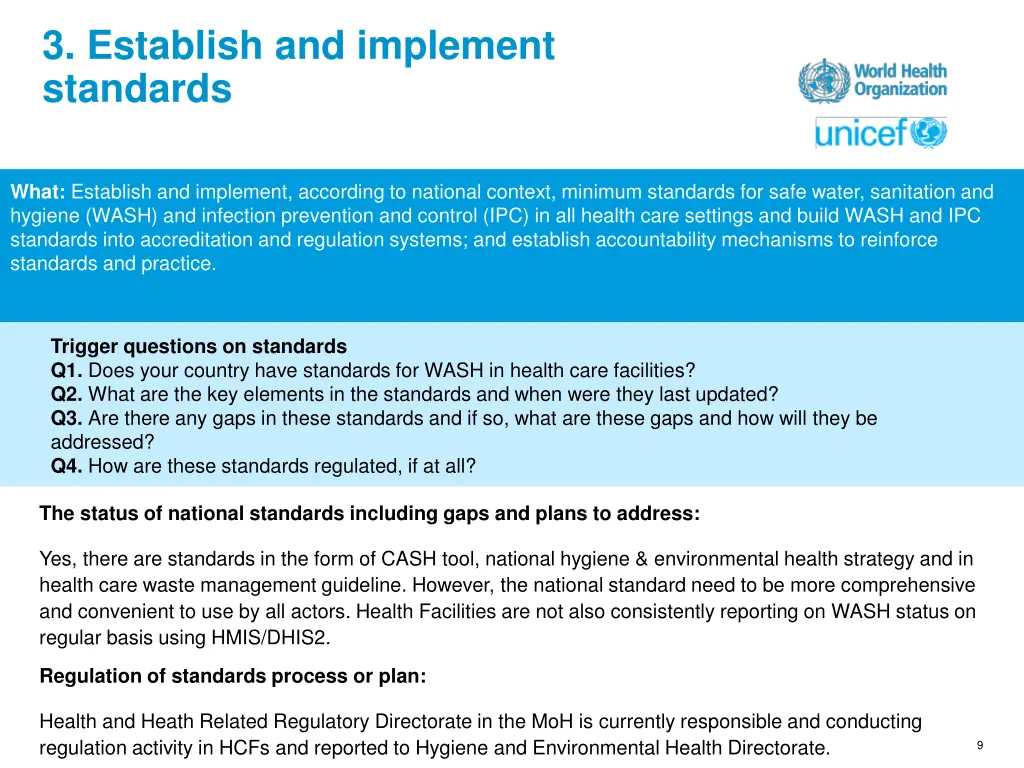 3 establish and implement standards