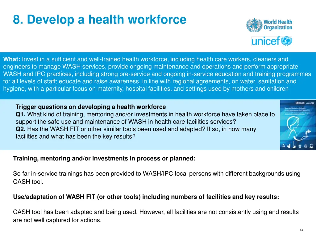 8 develop a health workforce