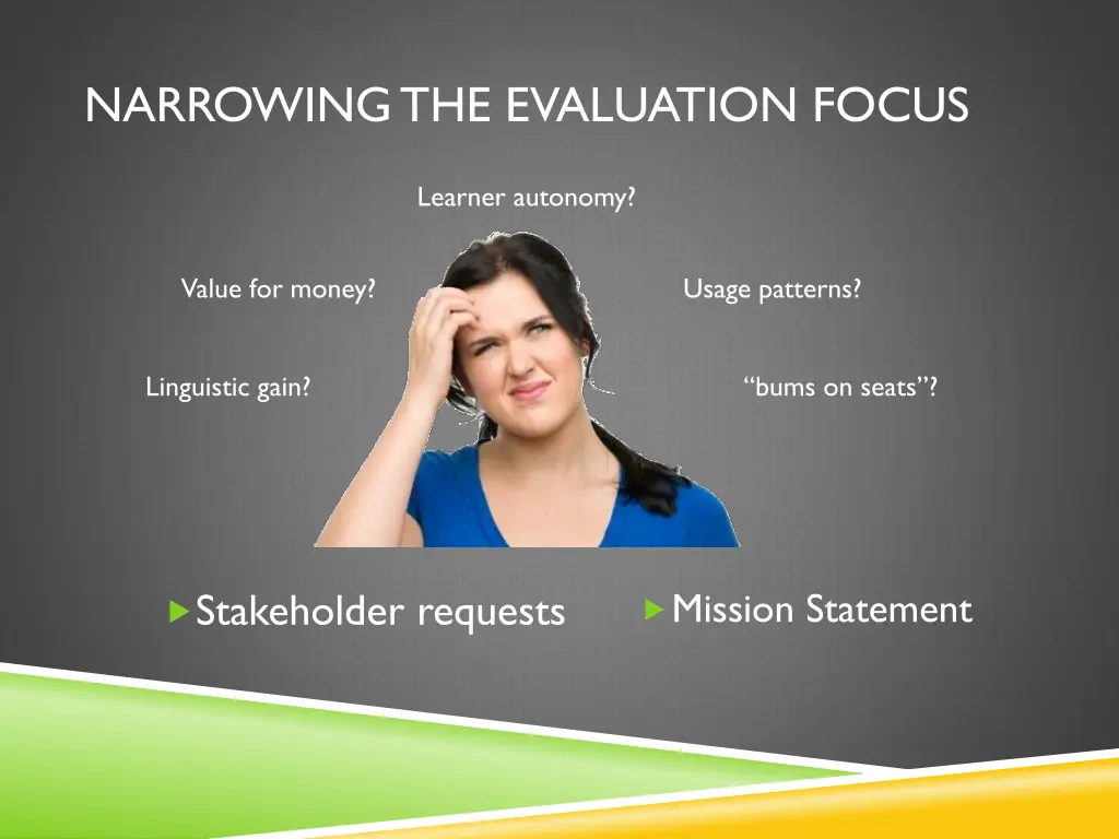 narrowing the evaluation focus