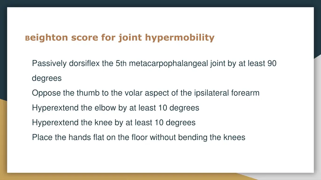 b eighton score for joint hypermobility