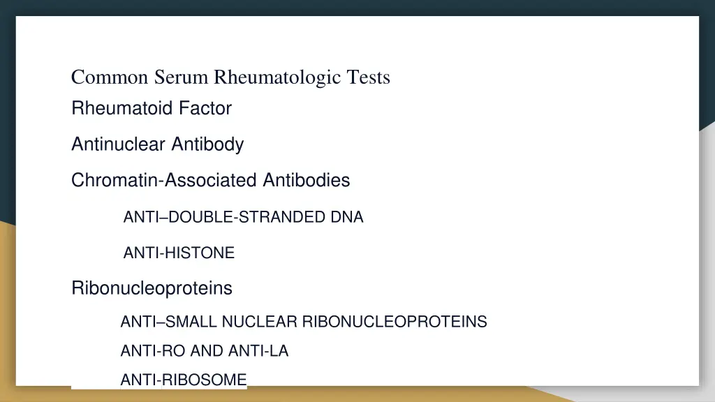 common serum rheumatologic tests rheumatoid factor