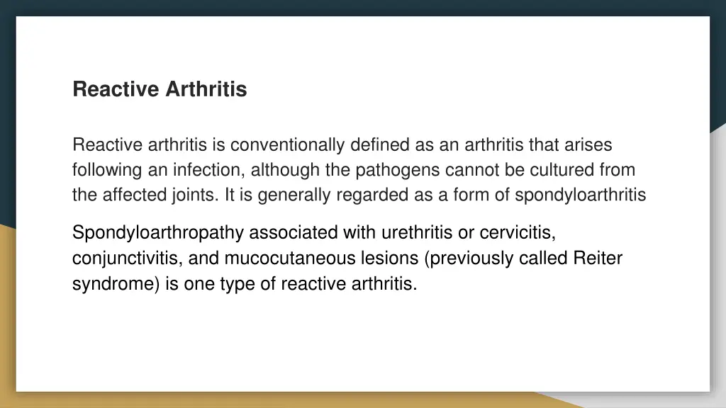 reactive arthritis