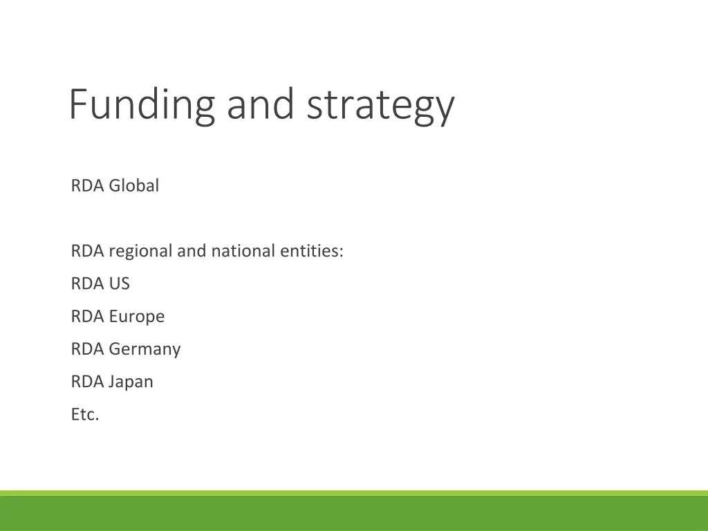 funding and strategy