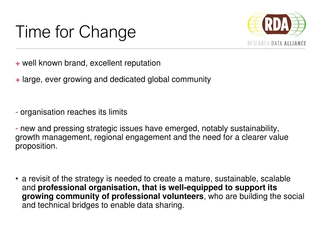 time for change