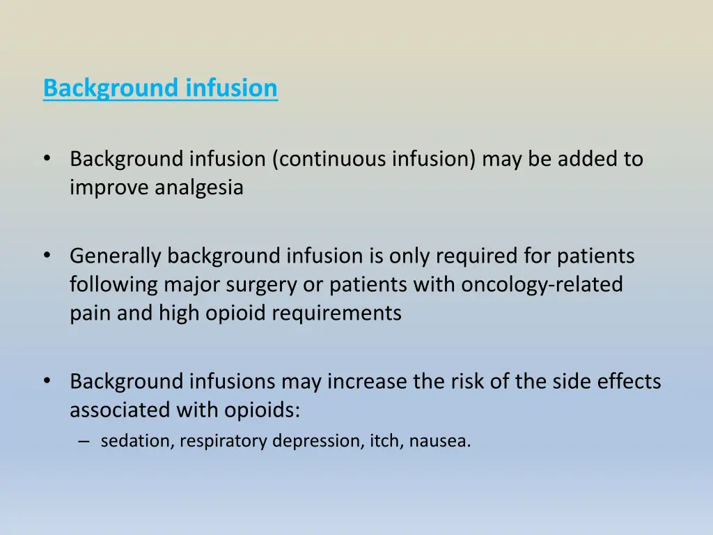 background infusion