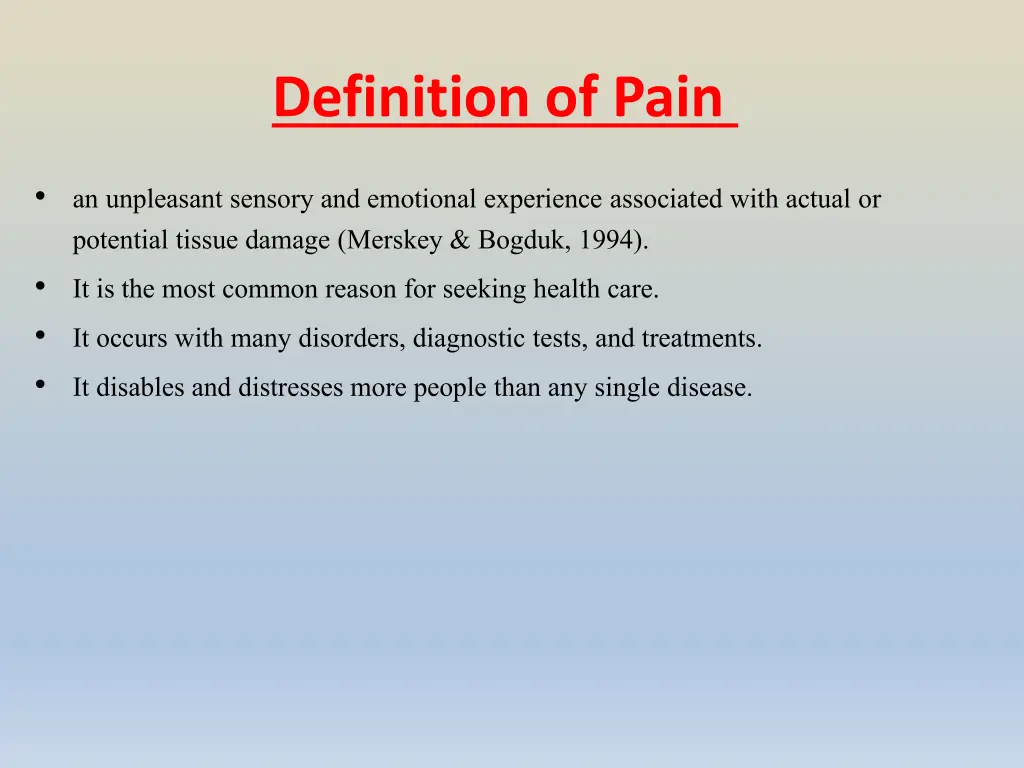 definition of pain