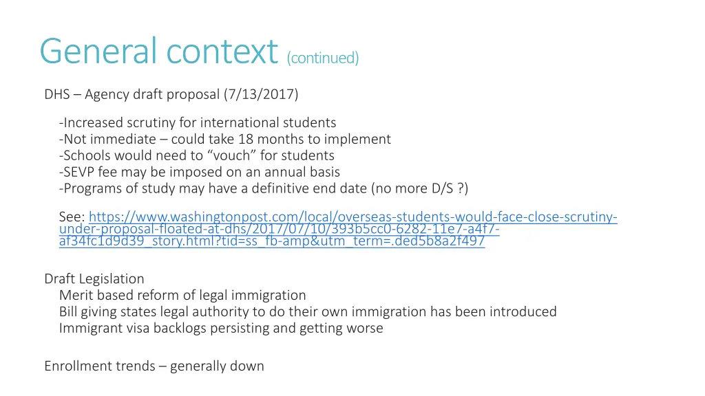general context continued