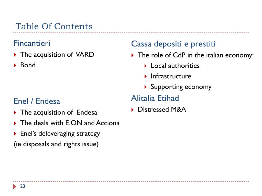 table of contents 10