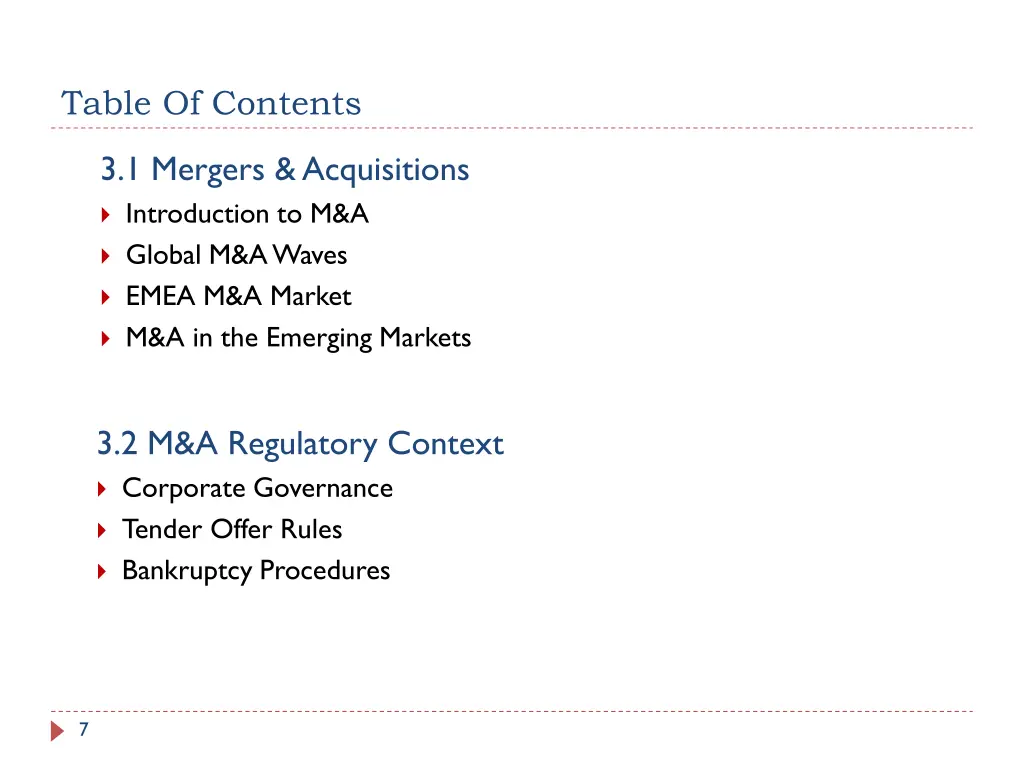 table of contents 2