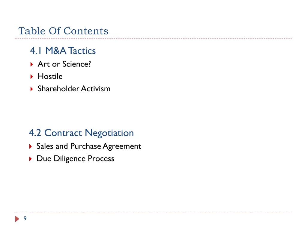 table of contents 3