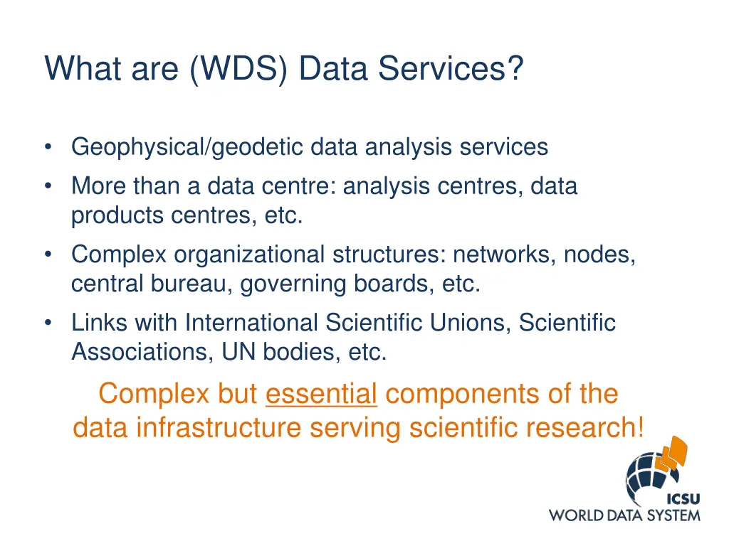 what are wds data services