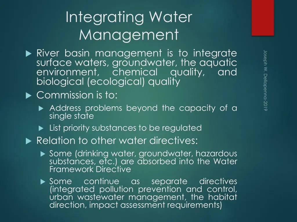 integrating water management river basin