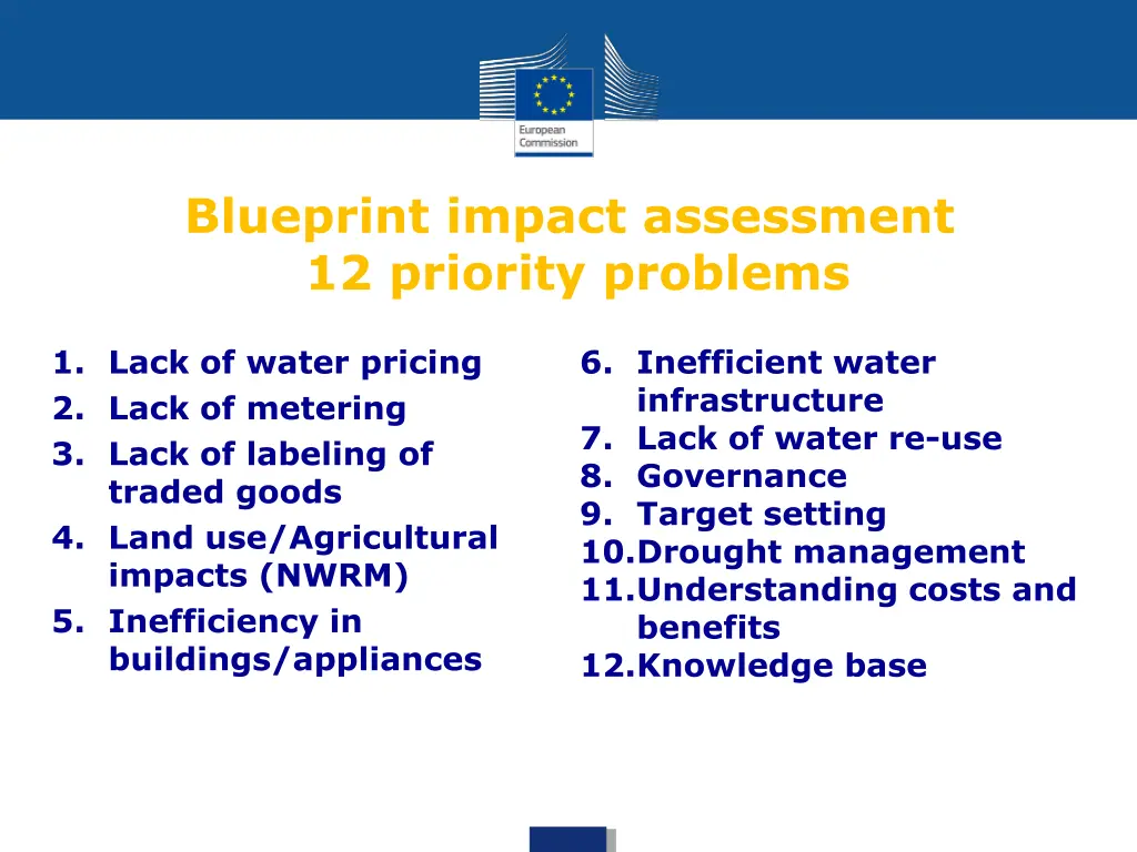blueprint impact assessment 12 priority problems