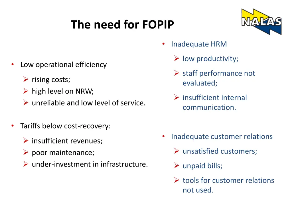 the need for fopip
