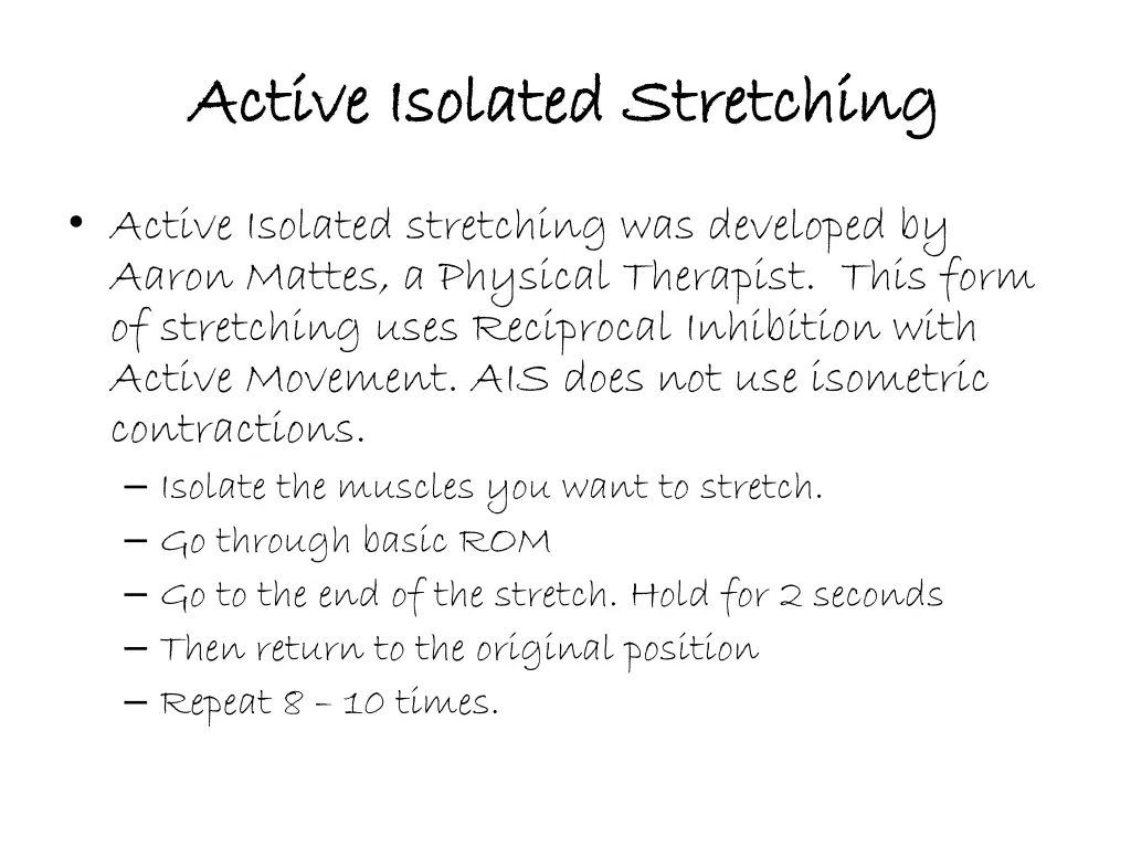 active isolated stretching active isolated