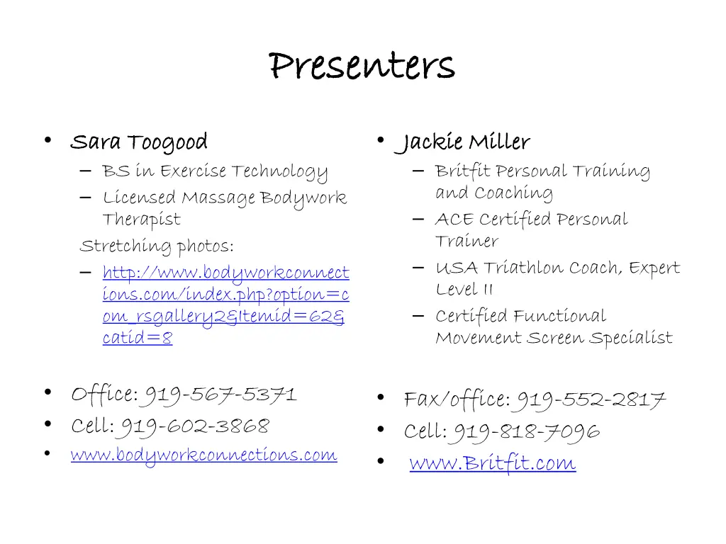 presenters presenters