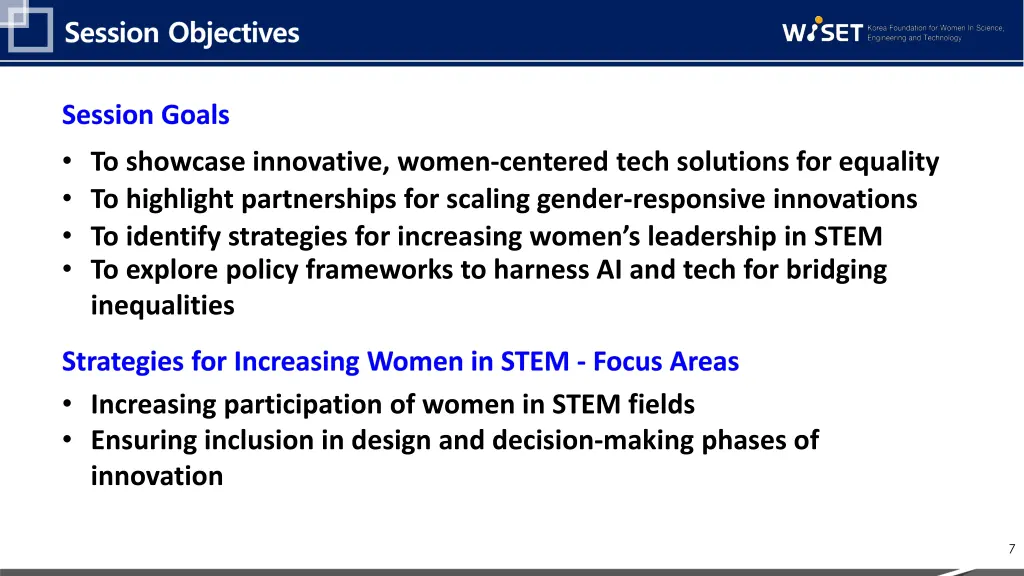session objectives