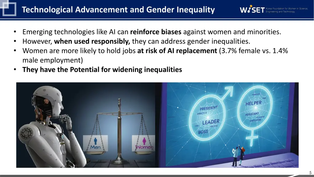 technological advancement and gender inequality