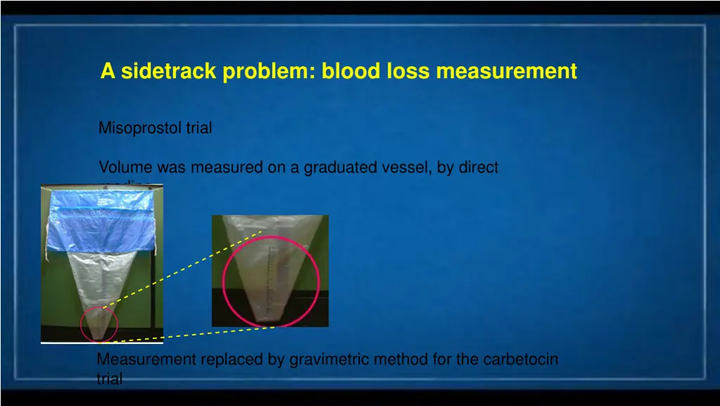 a sidetrack problem blood loss measurement