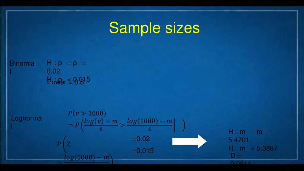 sample sizes