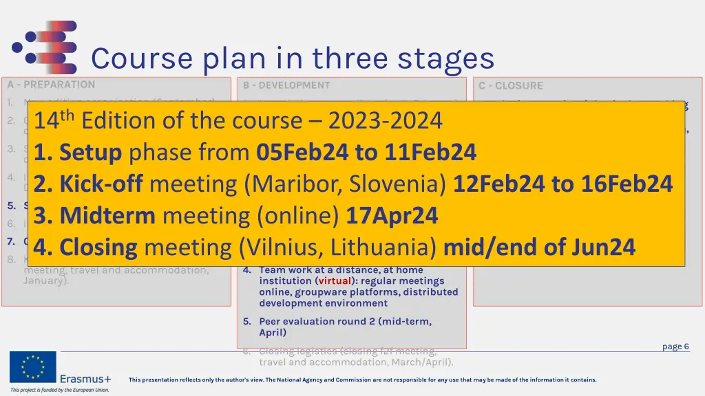 course plan in three stages a preparation 1