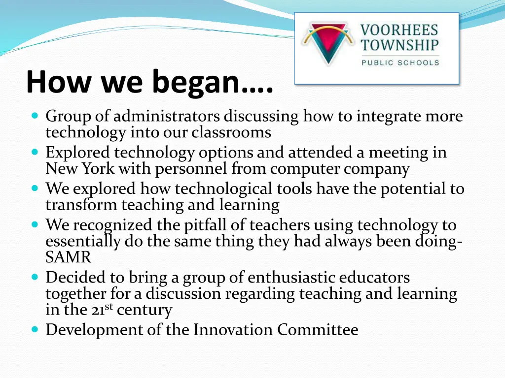 how we began group of administrators discussing