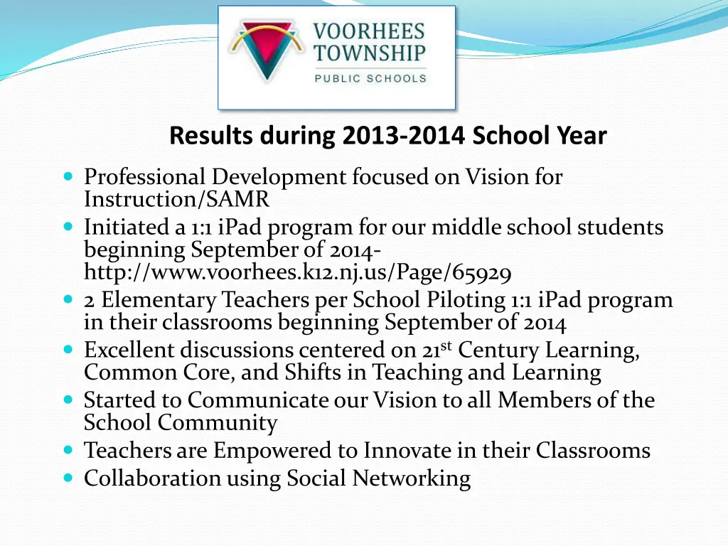 results during 2013 2014 school year