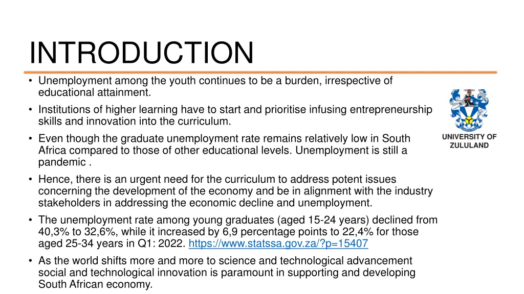 introduction unemployment among the youth