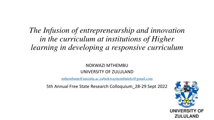 the infusion of entrepreneurship and innovation