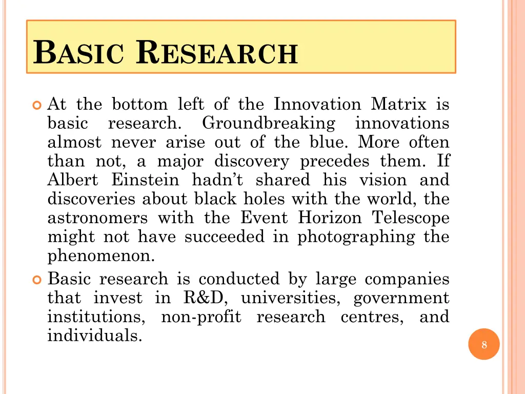 b asic r esearch