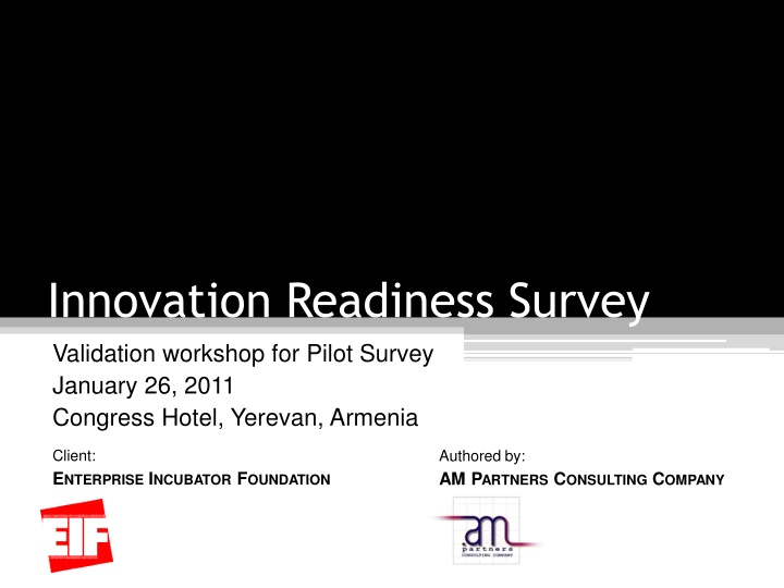 innovation readiness survey validation workshop