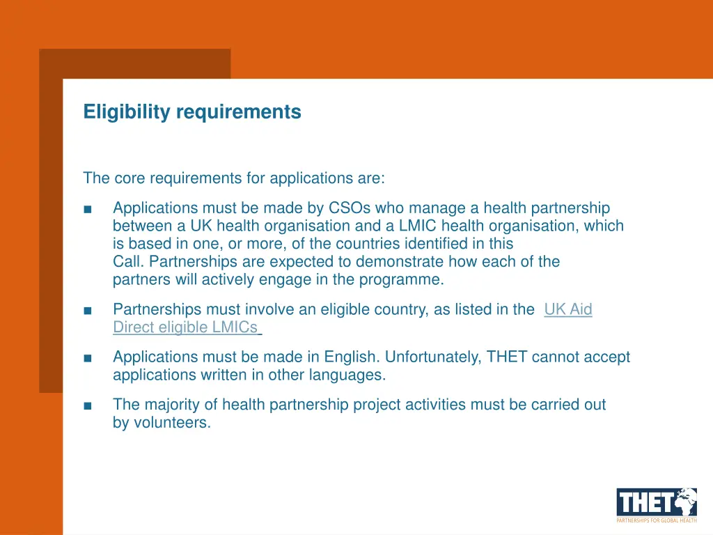 eligibility requirements