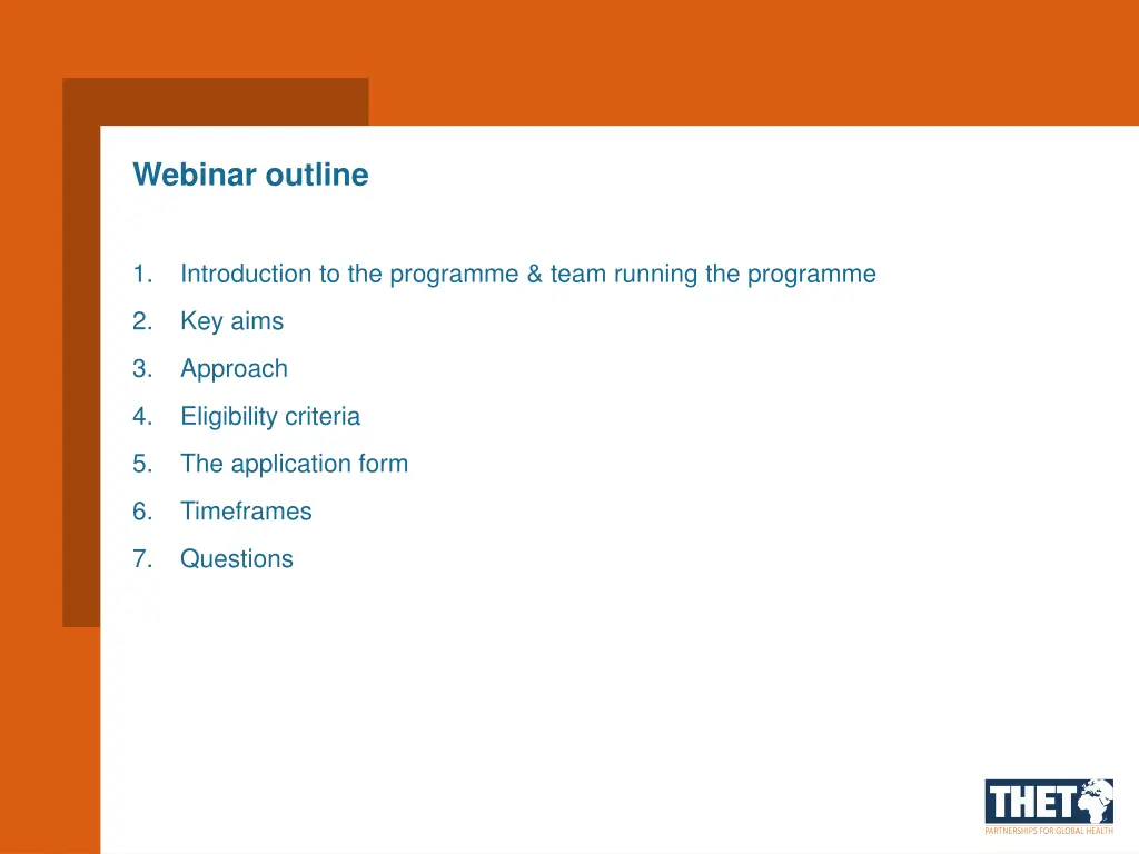 webinar outline