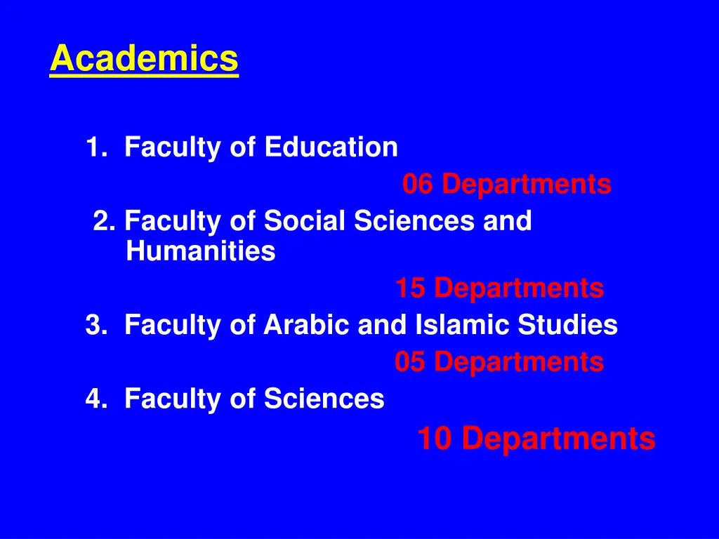 academics 1 faculty of education 06 departments