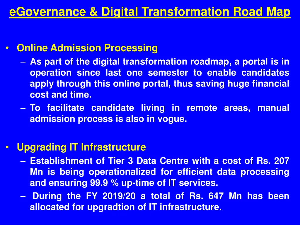 egovernance digital transformation road map 2