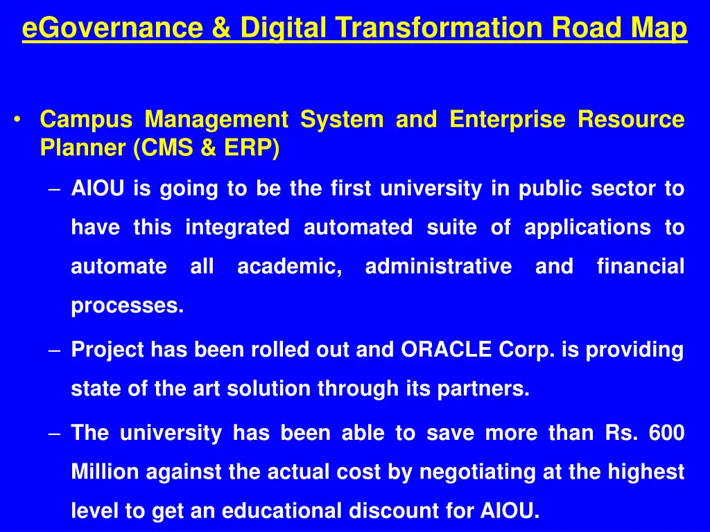egovernance digital transformation road map