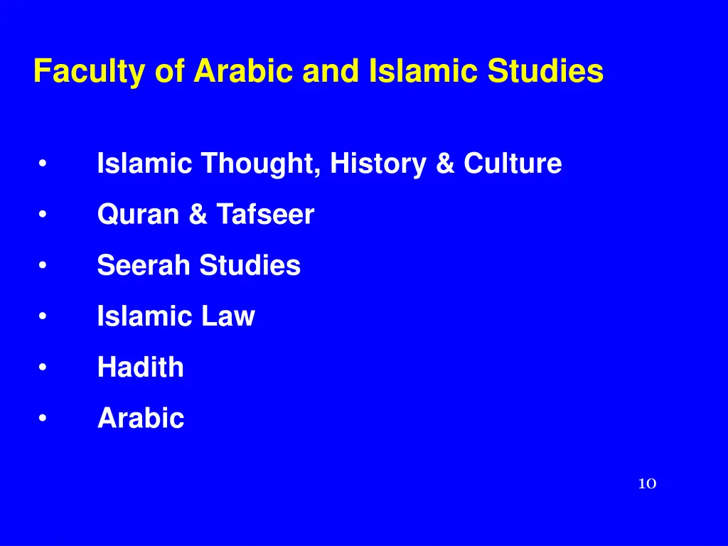 faculty of arabic and islamic studies